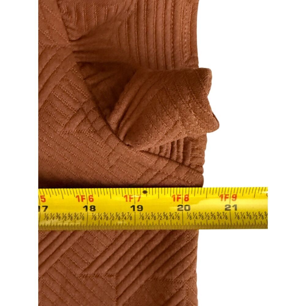 SSYS Brown Textured Half-Zip Ruffle Flutter Sleeve Top - Size M - Picture 9 of 9
